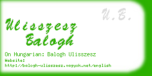 ulisszesz balogh business card